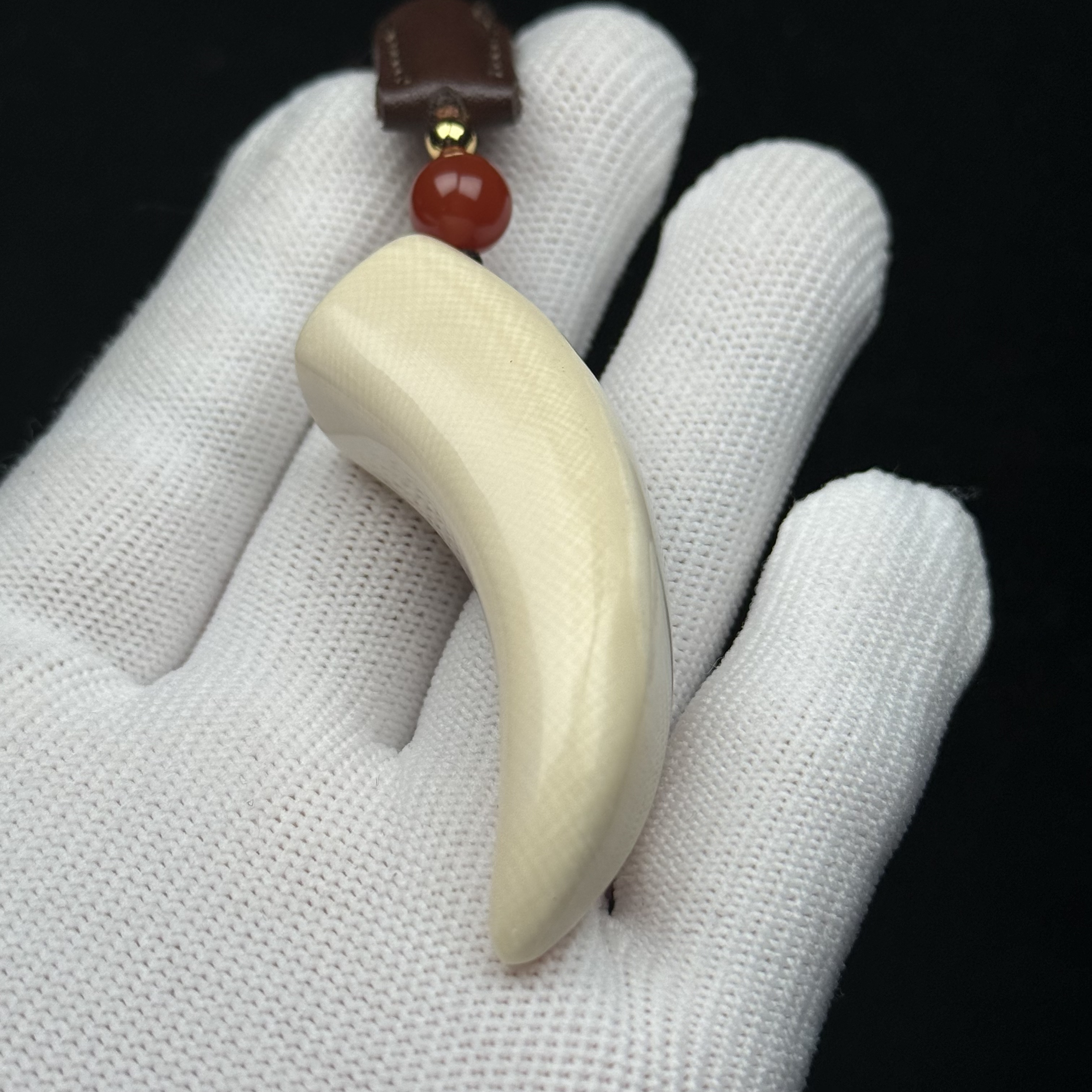 B2437天然猛犸牙 牙尖54.2mm支持复检假一罚十