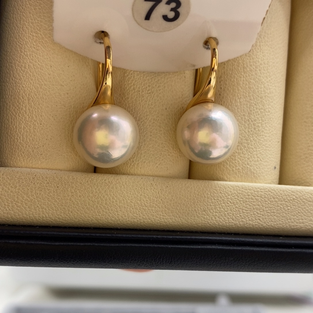 安***然耳饰淡水珍珠银S925镶嵌不退不换