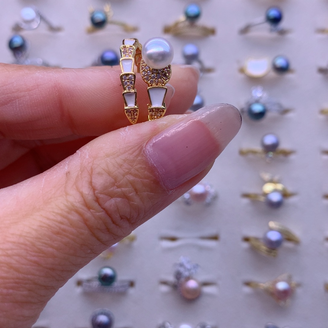 淡水珍珠耳饰合金