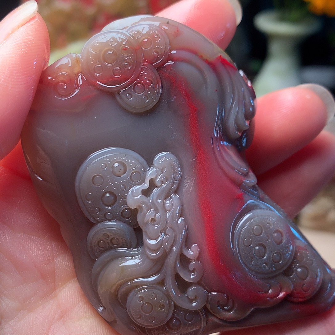 昌化石牛角冻精品手玩