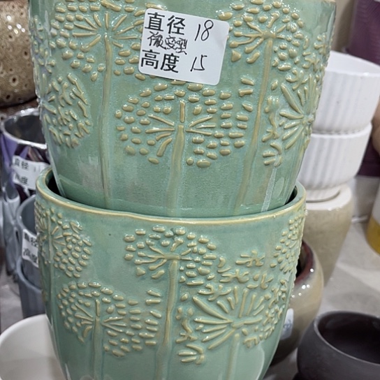 多肉绿植陶瓷花盆9.9包邮，有孔