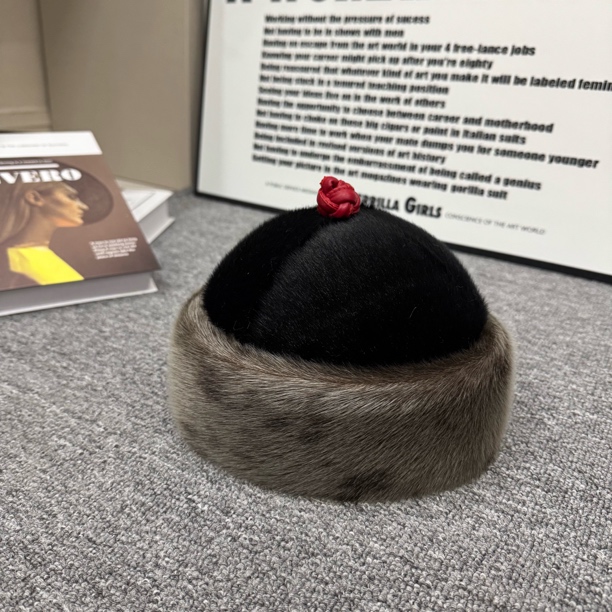 新中式国风设计师款贝勒爷帽海豹帽子国风款