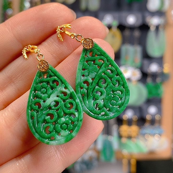 求***阙翡翠未镶嵌耳饰翡翠