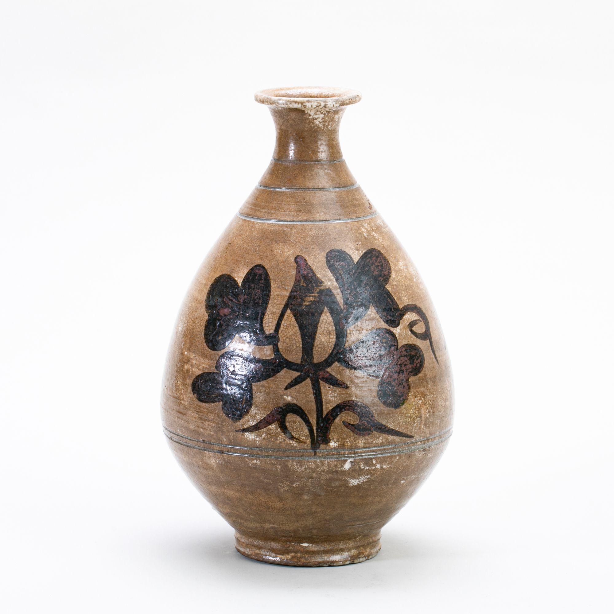 【拍卖】28、李朝风格青瓷铁绘花卉纹玉壶春瓶