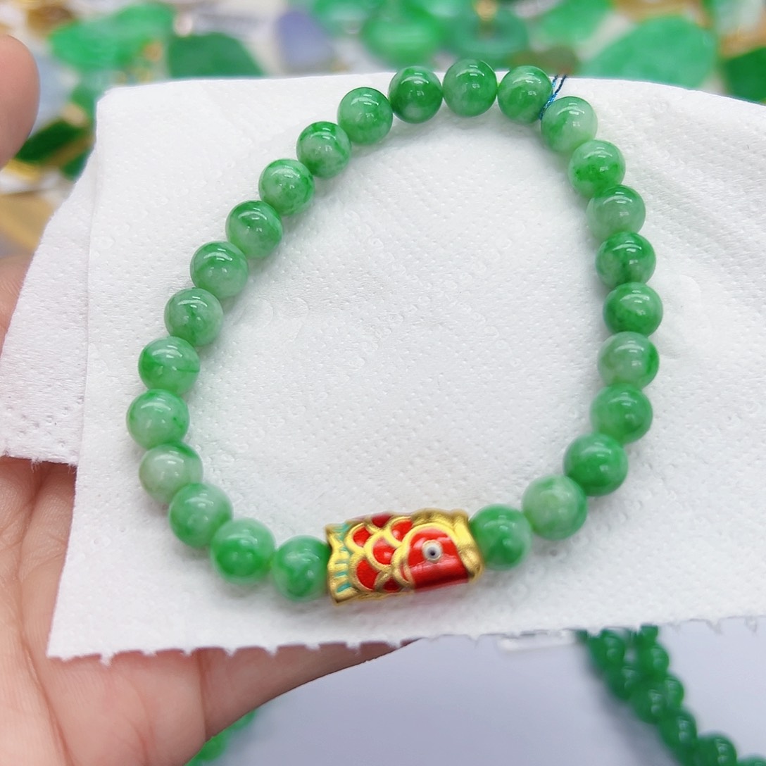 翡翠手链未镶嵌天然缅料A货一件