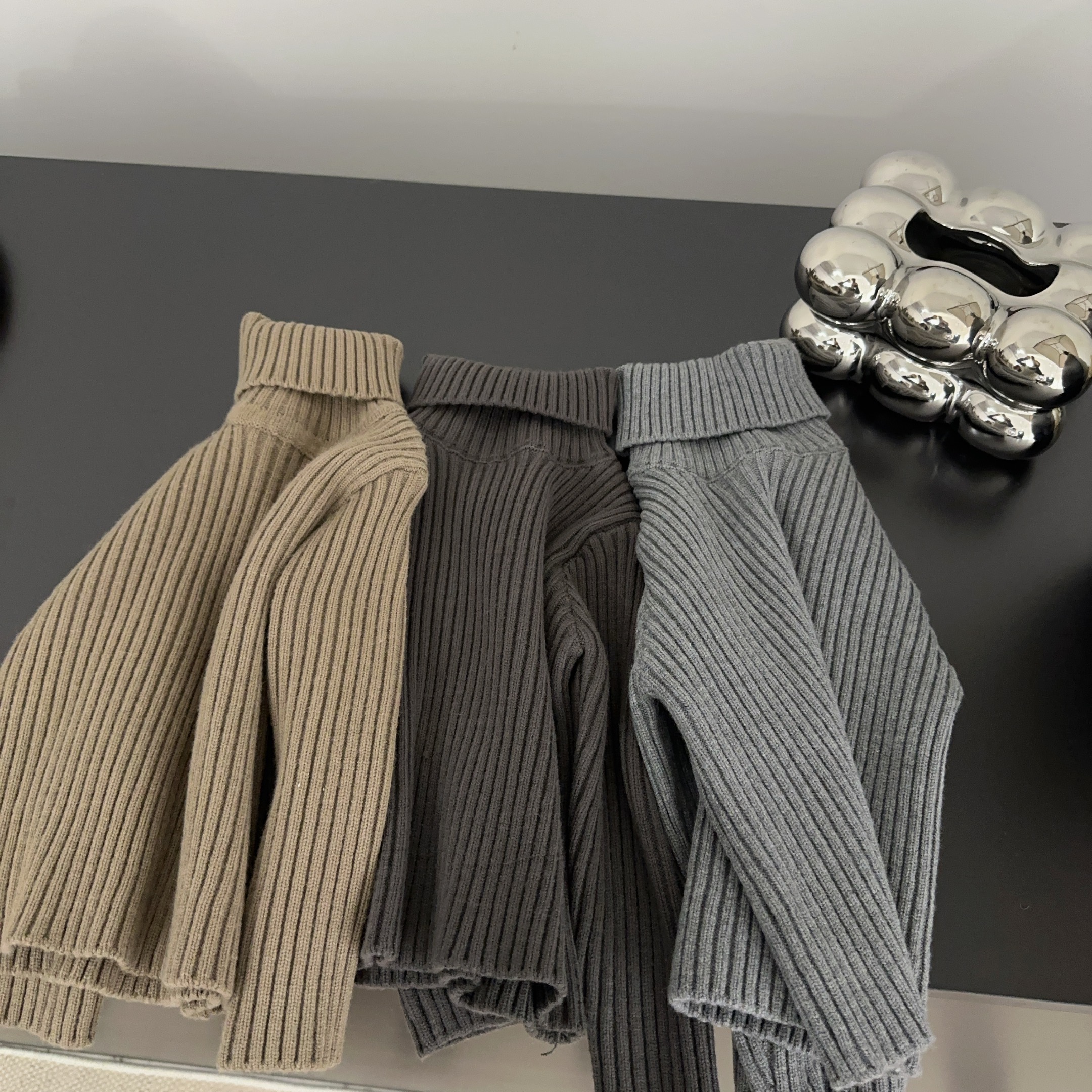 【两个小盆友】秋冬季儿童韩版针织衫毛衣百搭纯色高领打底衫0777