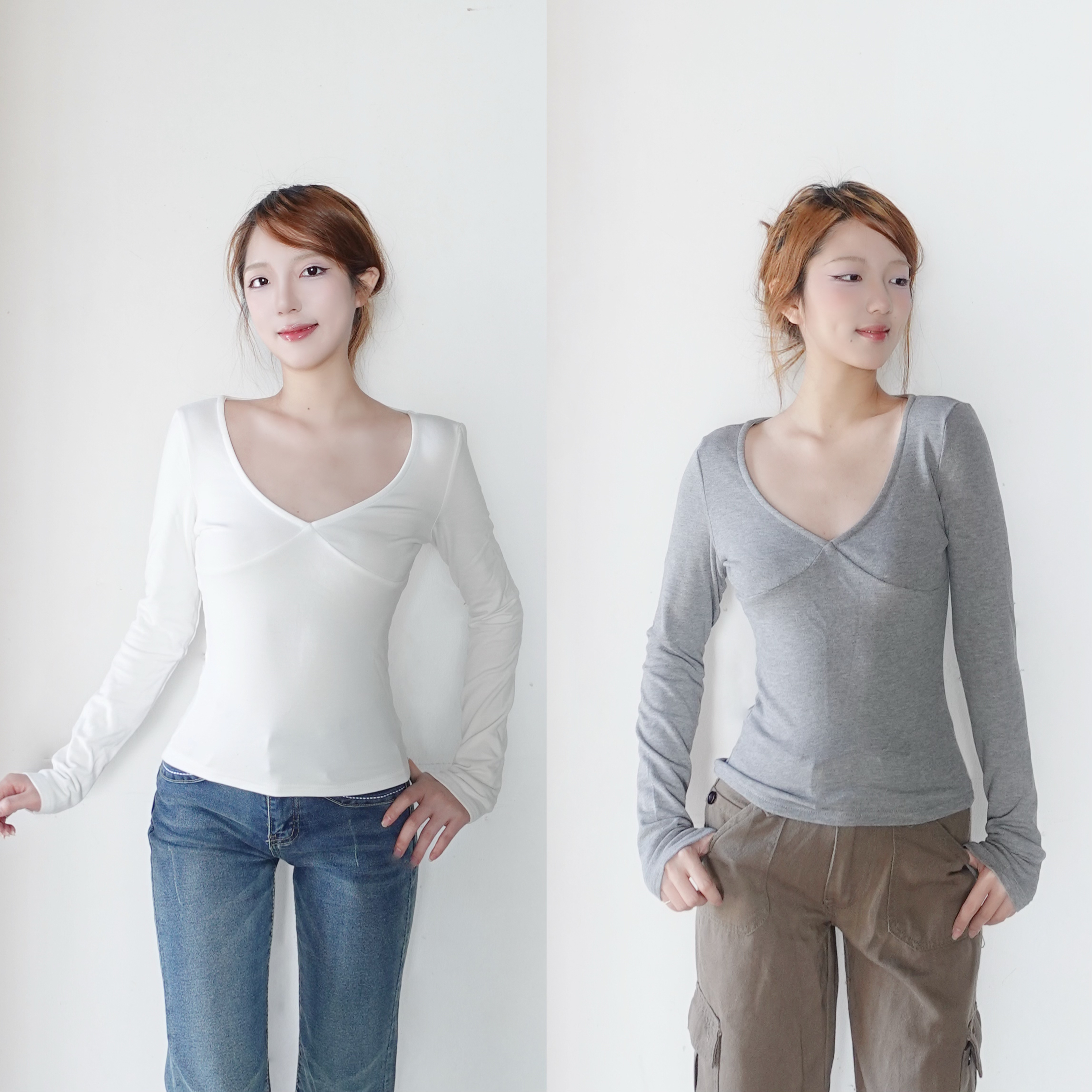 秋冬新款纯欲风辣妹短款长袖t恤女修身显瘦百搭设计感打底衫上衣