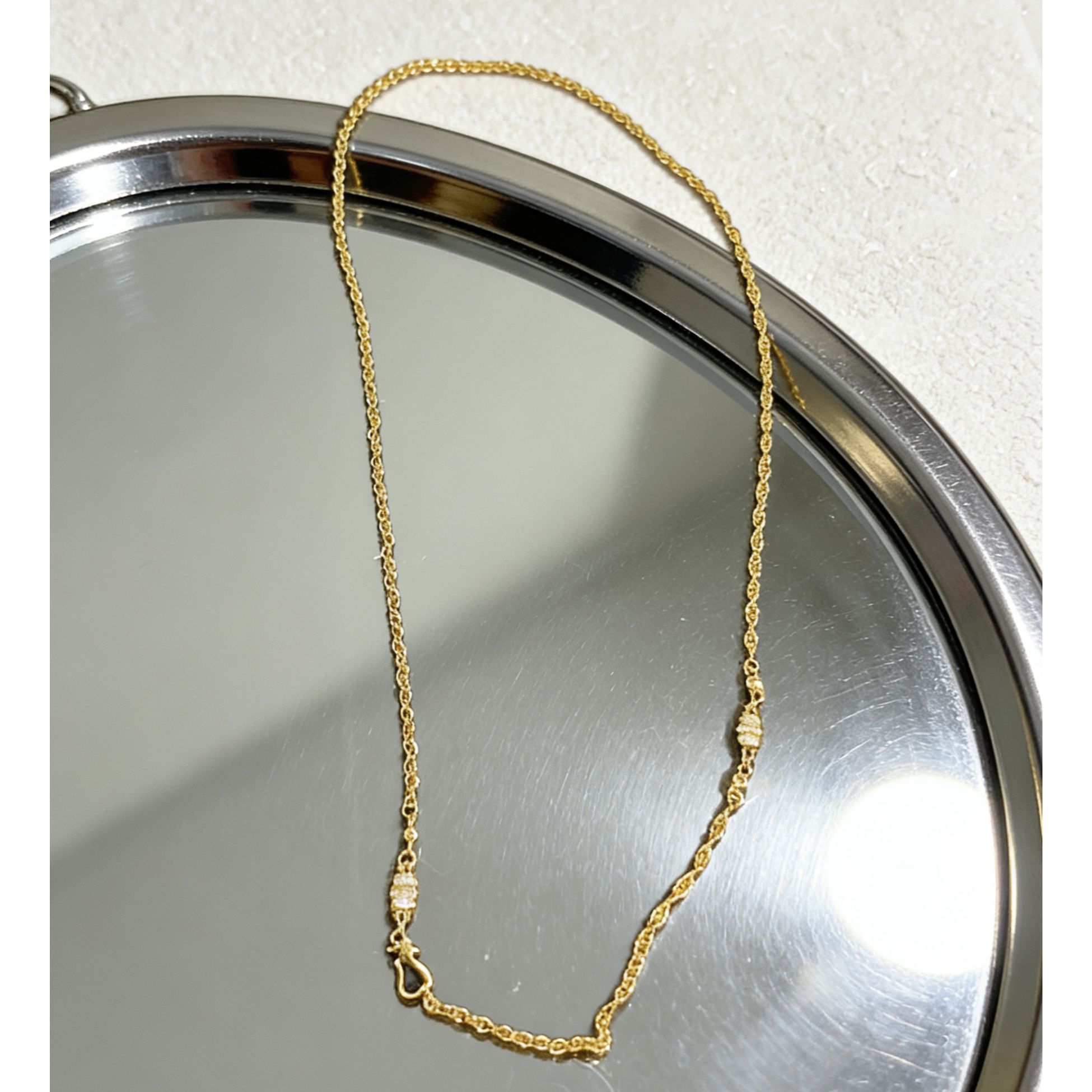 【越美丽】--V金古法精工质感高级极简项链dj1707