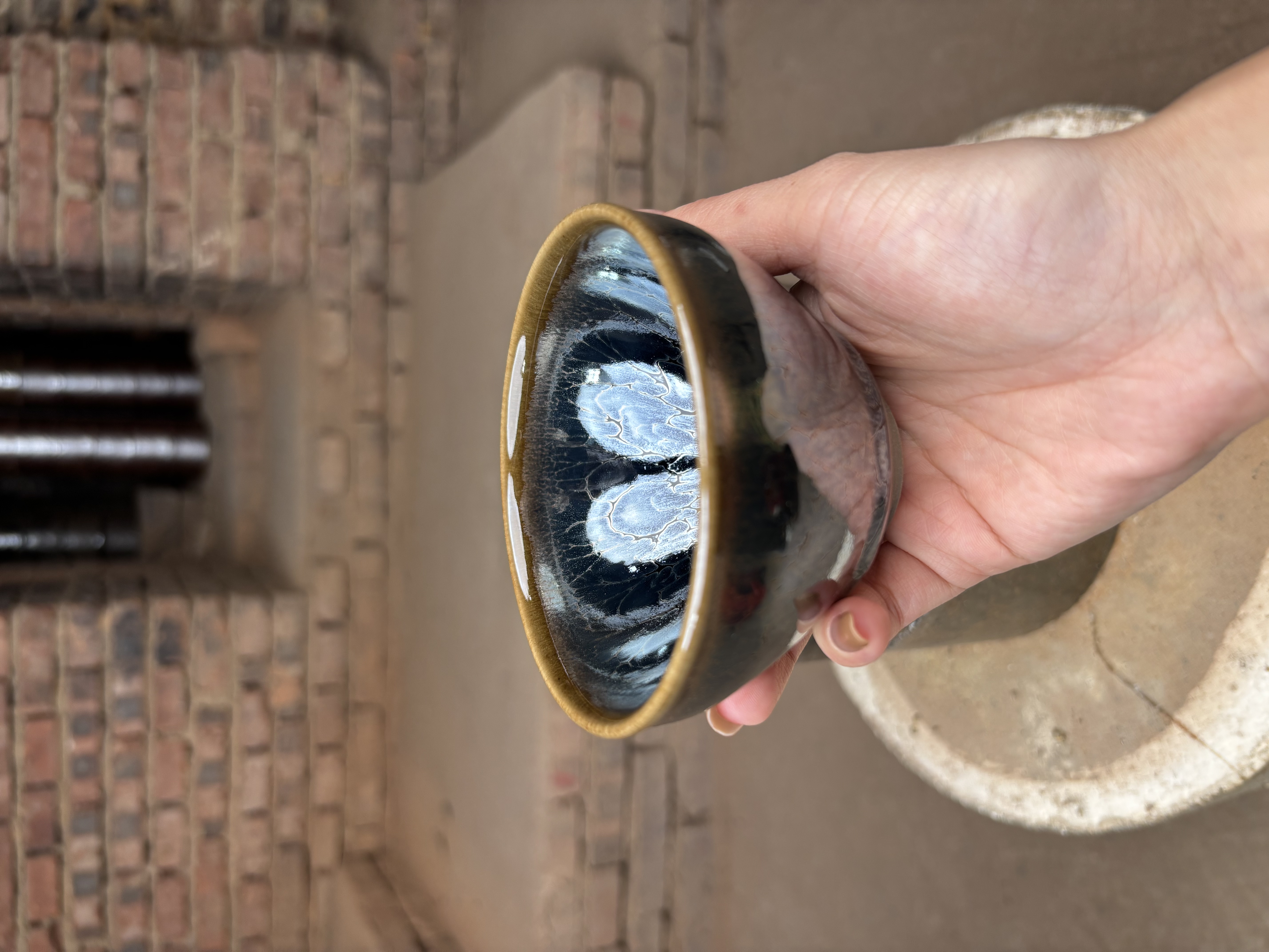 闪购建窑建盏   蓝莲花  茶器主人杯礼盒装带溯源证书电烧 