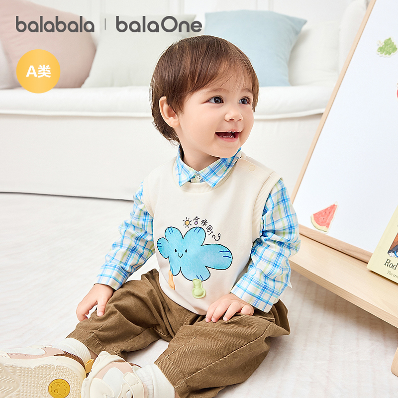 【balaOne】巴拉巴拉童装宝宝马甲2026新款春装男女童背心可爱萌