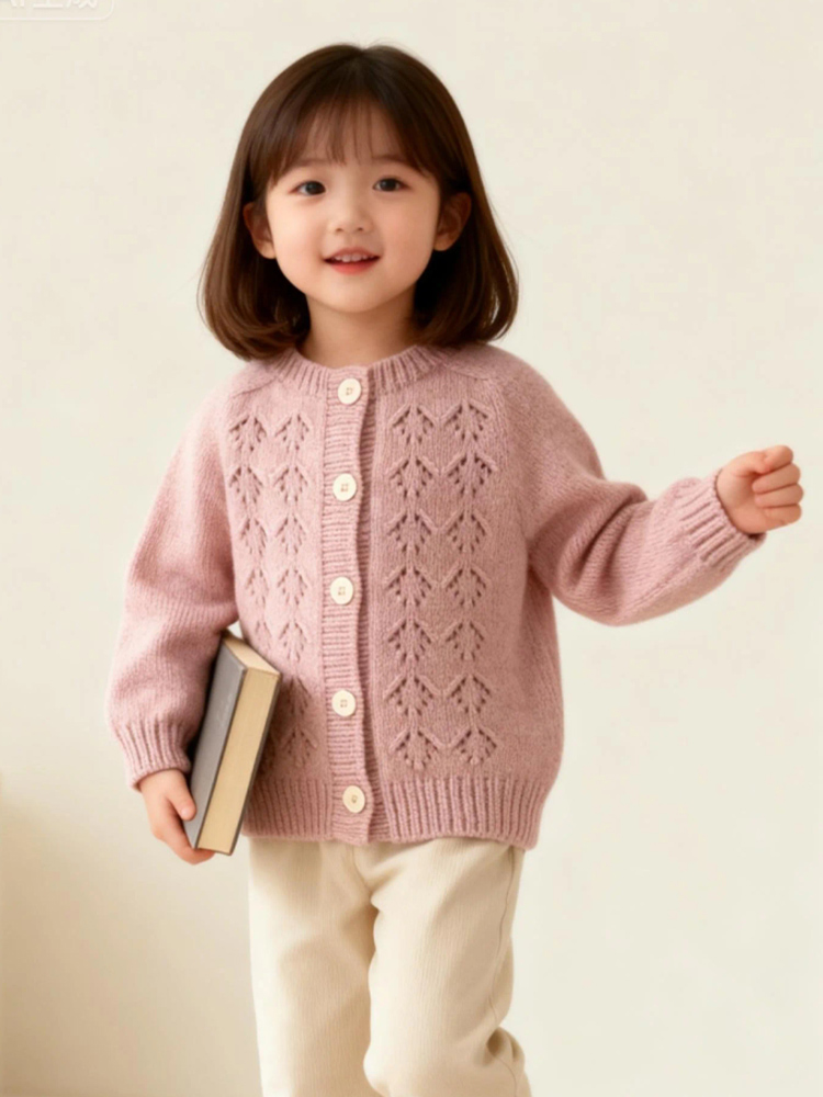 2506马鞍肩镂空花开衫 美丽诺羊毛线 柔软不扎抗起球 一团40克