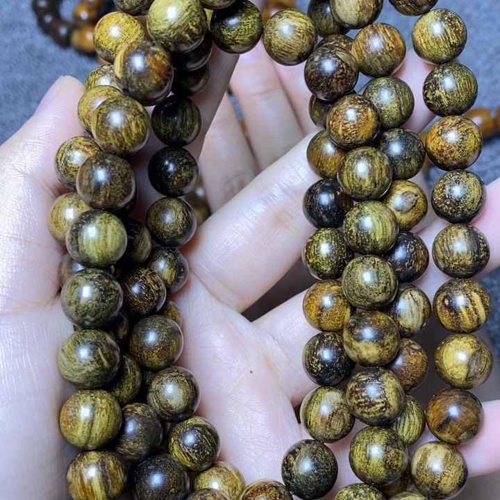 贡木手串印贡1.0圆珠绿油福利