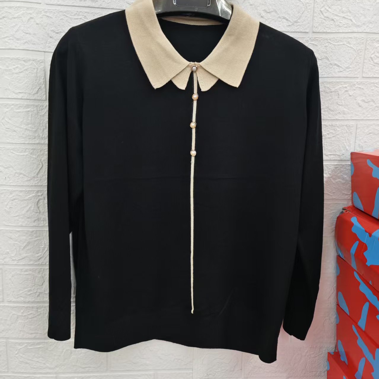 秋冬新款妈妈装圆领宽松针织毛衣气质百搭