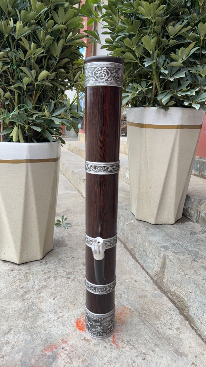 大号非洲鸡翅木烟筒 高：78公分 内口：7.6公分 外口：9.5公分