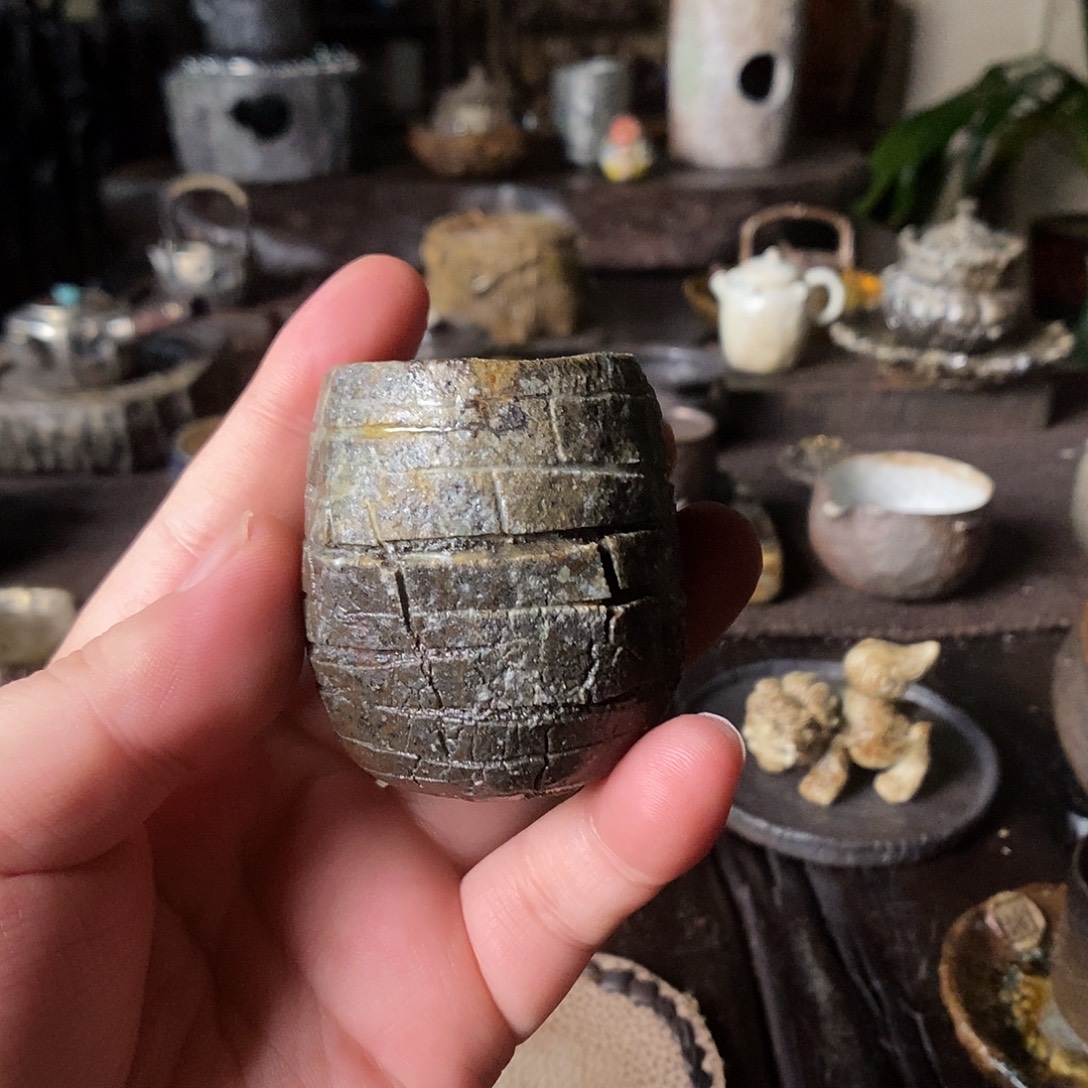手工制作柴烧茶具
