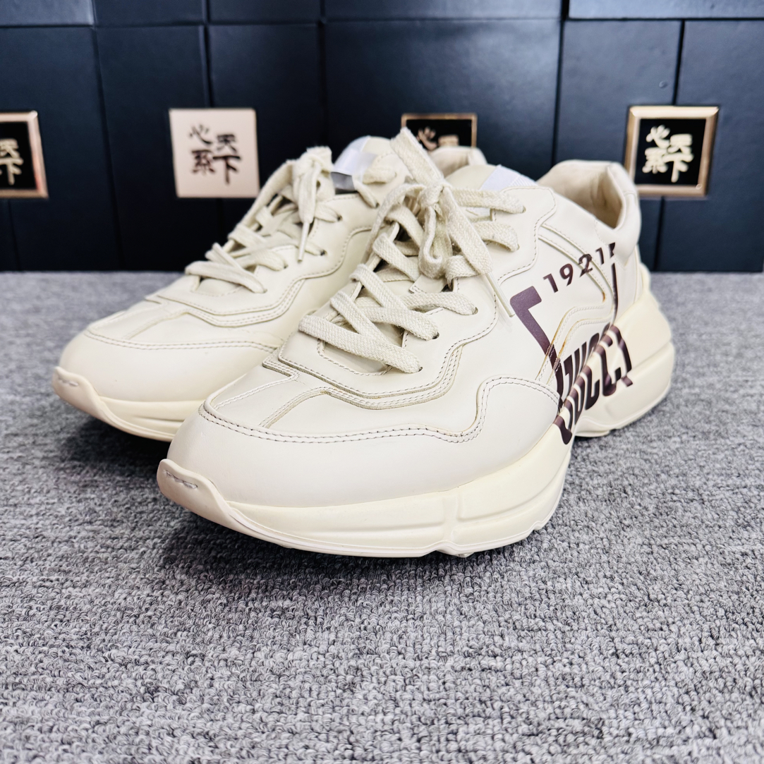 95新 GUCCI/古驰 复古米白1921老爹鞋43.5码ysc3226