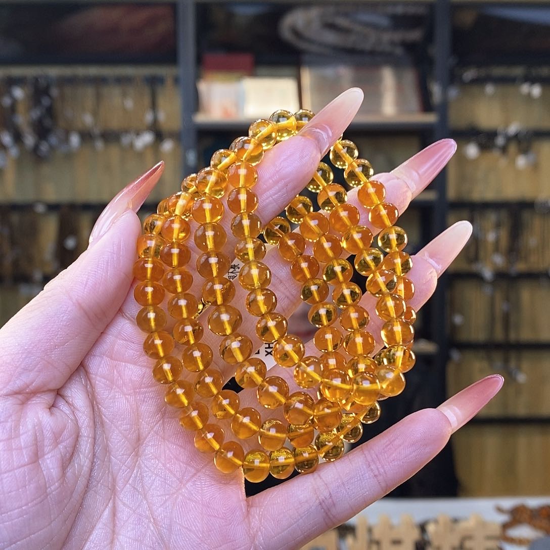 琥珀裸石未镶嵌清*7m金珀