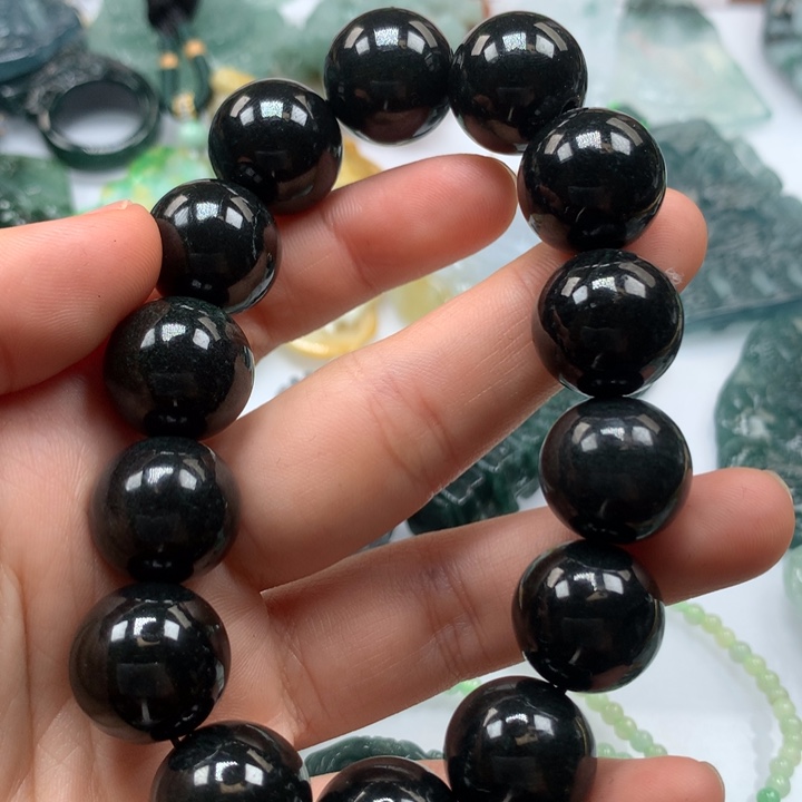 翡翠颈饰未镶嵌保真天然A货翡翠