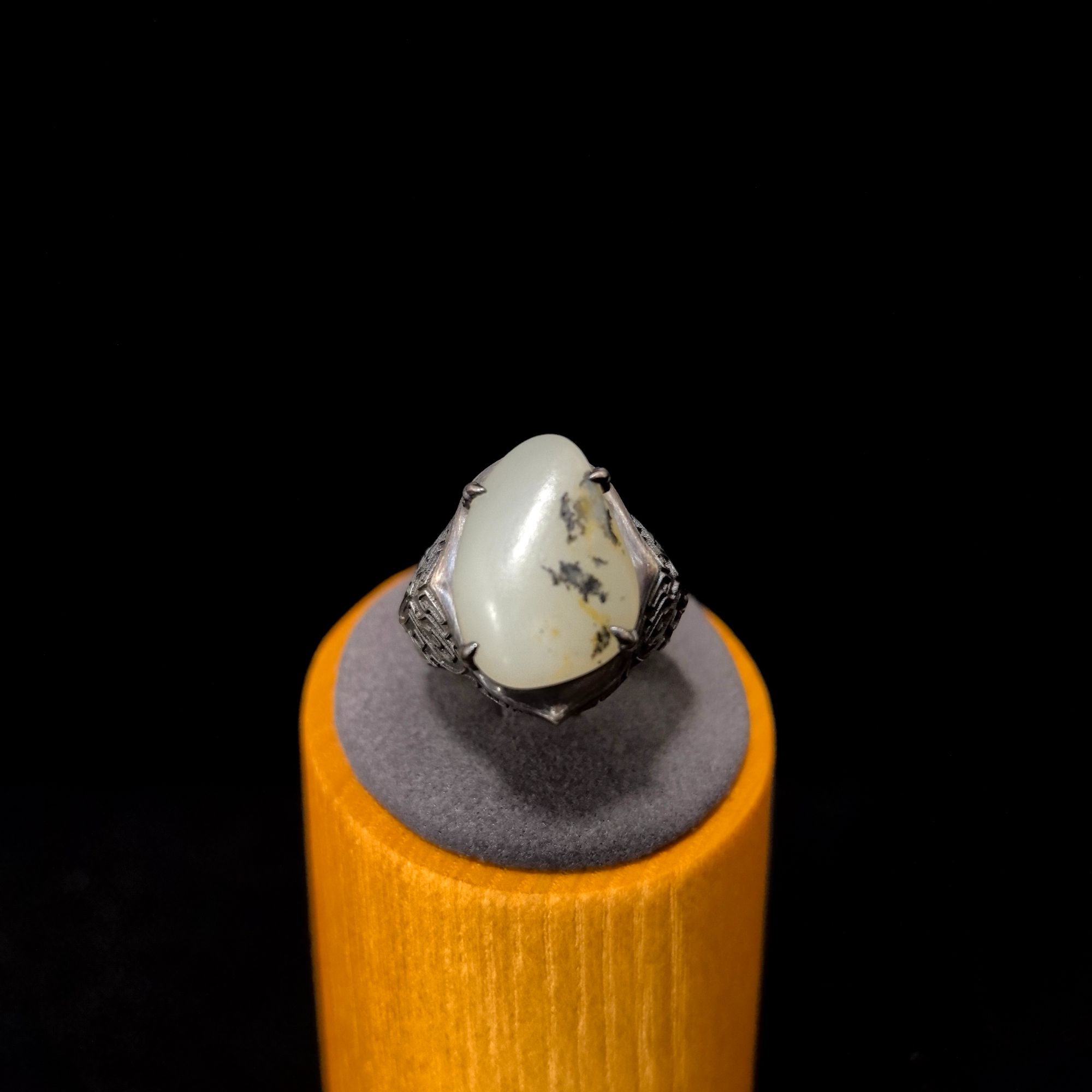 【玖客雅玉】多款集合新疆和田玉独籽料白玉原石复古戒指男款11g