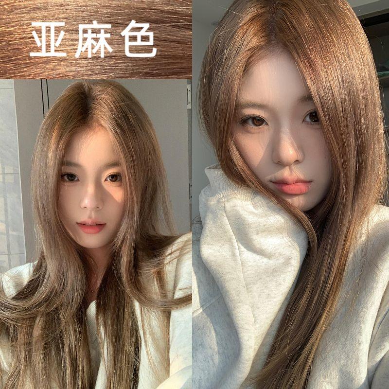 亚麻色染发膏剂2025流行色学生在家染色温和不刺激免漂显白不伤发