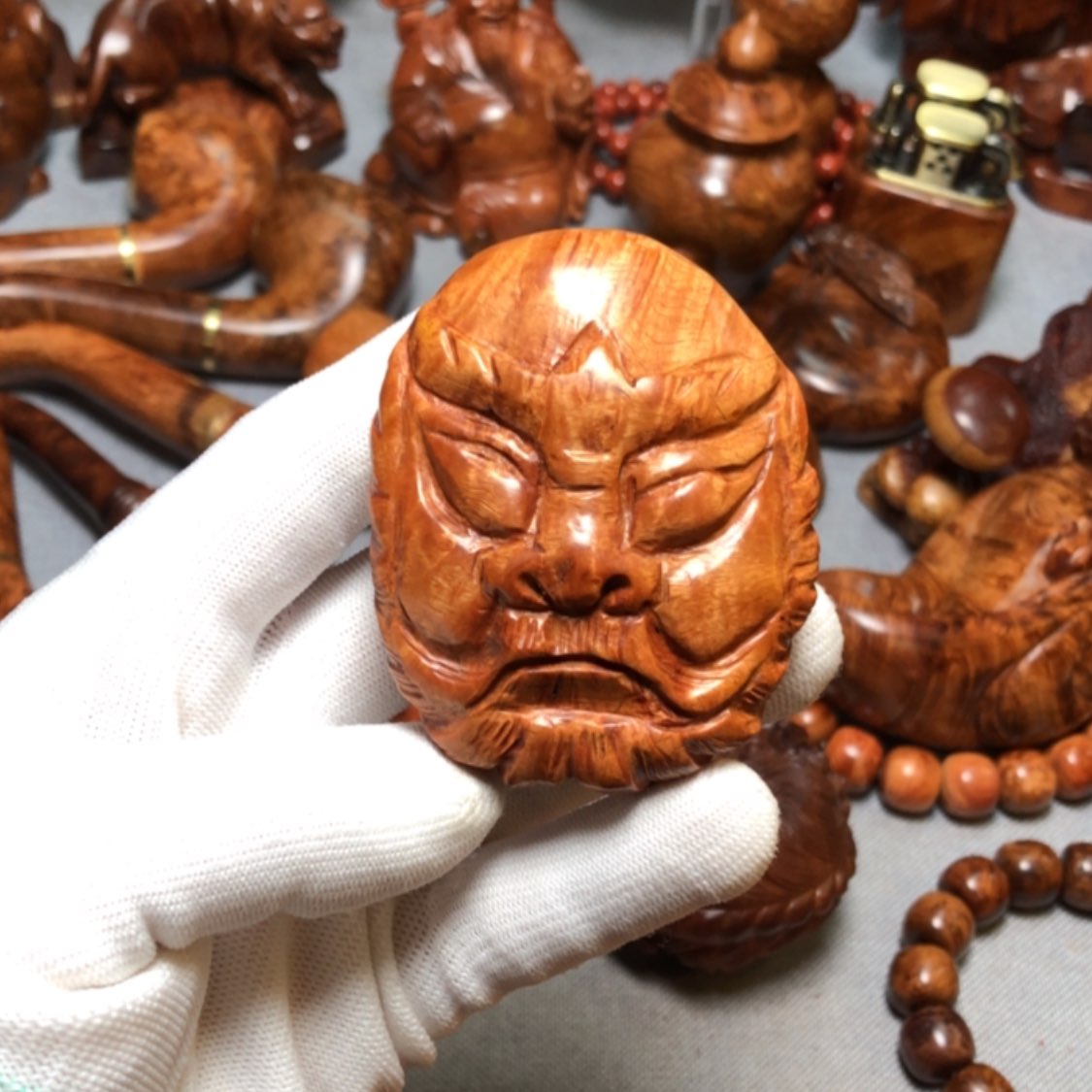 【闪购商品】木麻梨疙瘩火琉璃手把件