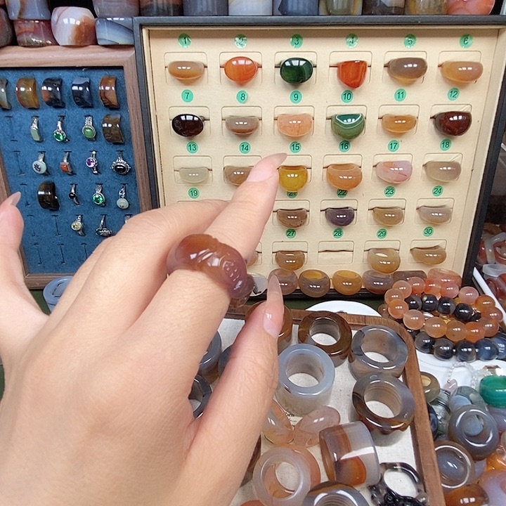 合金戒指玛瑙/玉髓K****