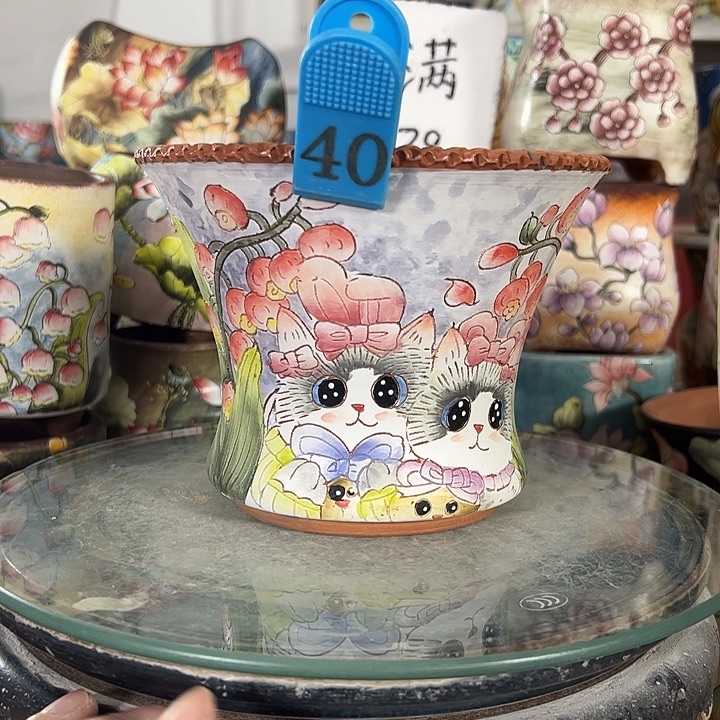 满38包邮 景德镇幸运花盆