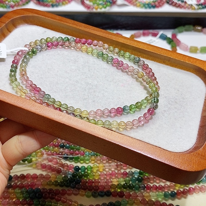 碧玺手链未镶嵌天然碧玺4.9毫米