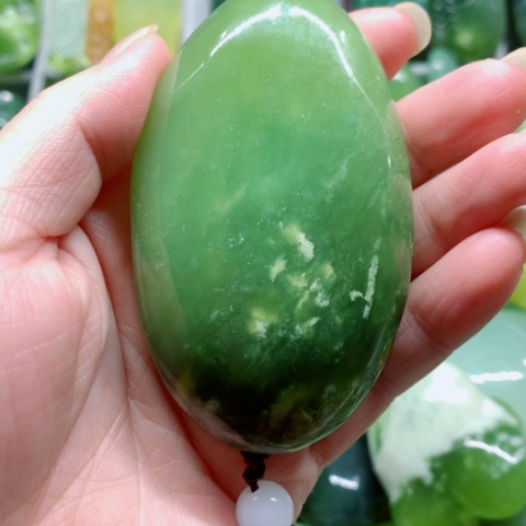 未镶嵌蛇纹石玉手把件