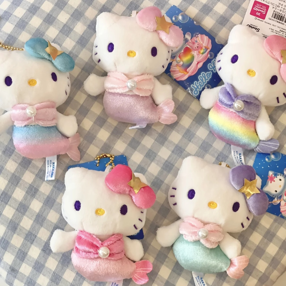 【宝藏库】50周年渐变彩色美人鱼kitty挂件