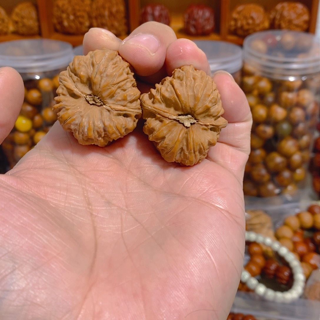 核桃手串/手链35尺平谷凹底