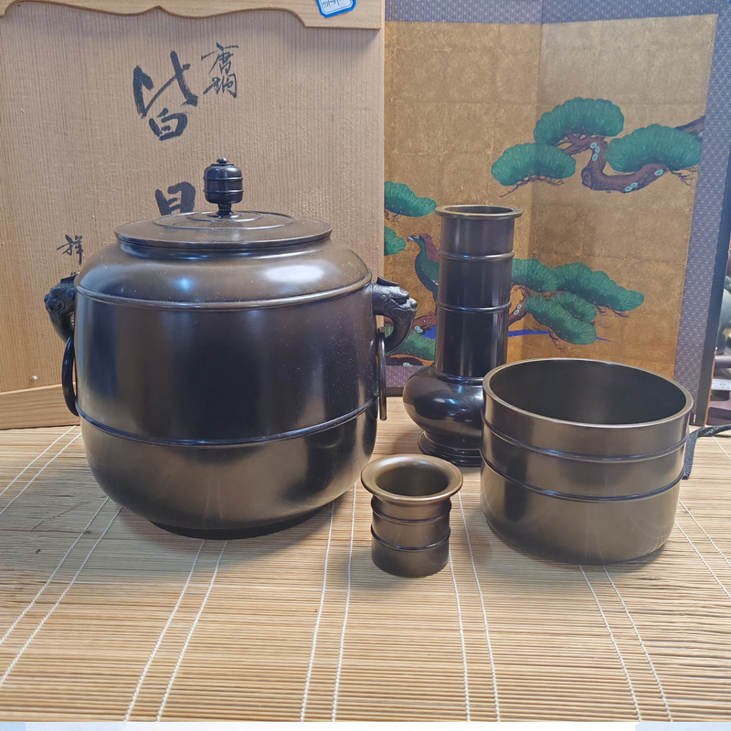 564号铜制茶道皆具套组多功能家用露营时尚日式