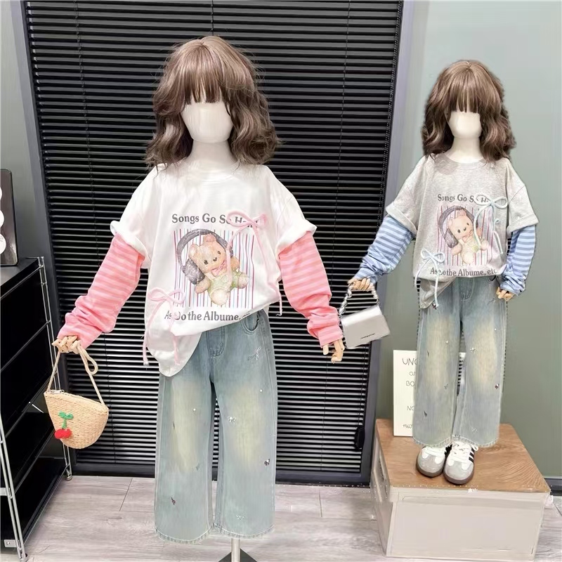 【现货】2025春假两件耳机小熊圆领卫衣 D282 282 R