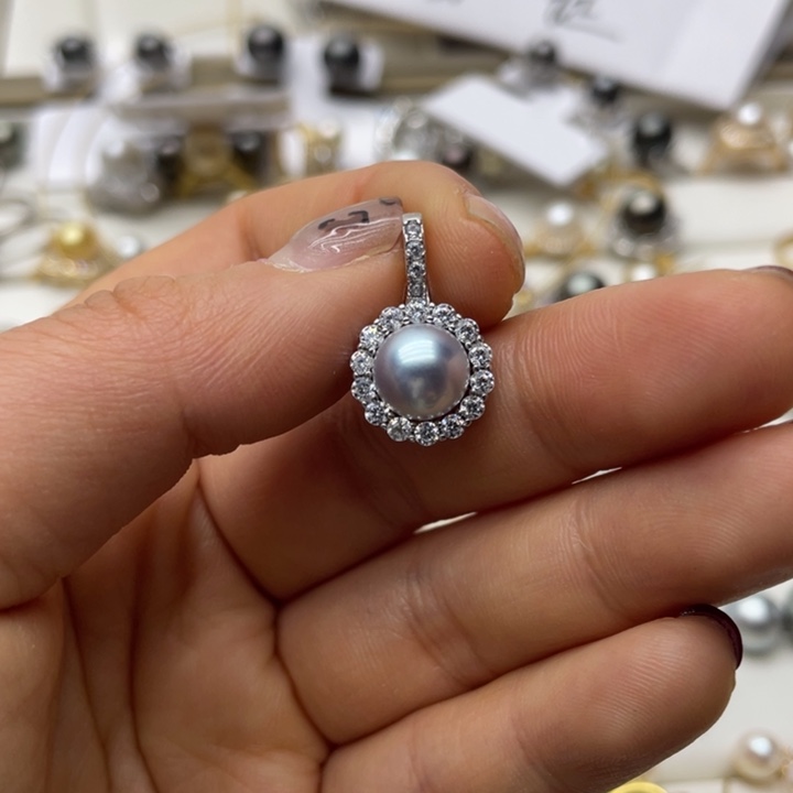 海水珍珠吊坠(不含链)银S925镶嵌