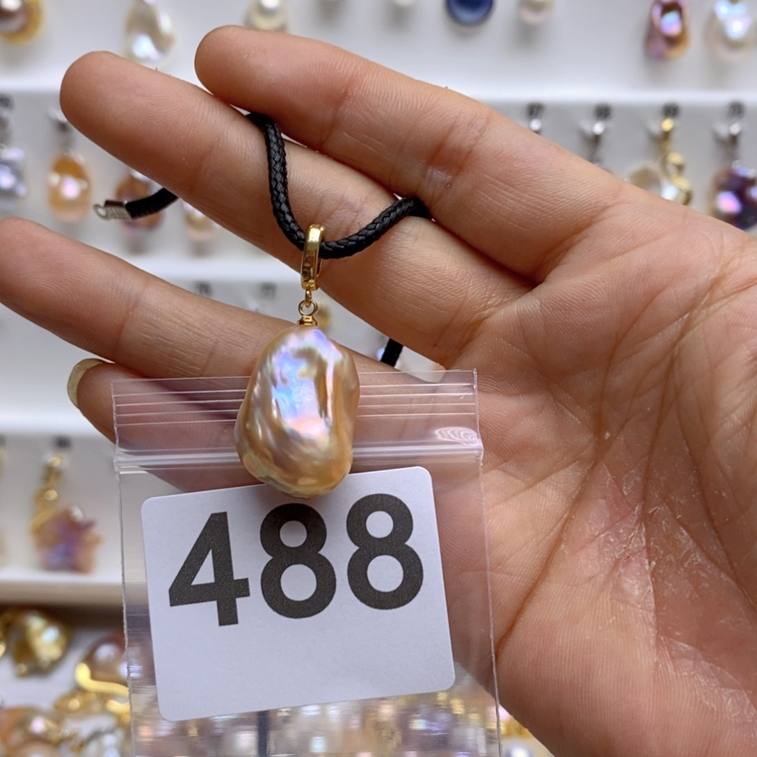 淡水珍珠颈饰银S925镶嵌488