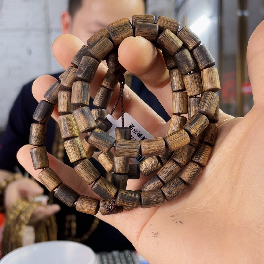 沉香手串棋楠张勺子桶珠长串0.7/25克多样性发一