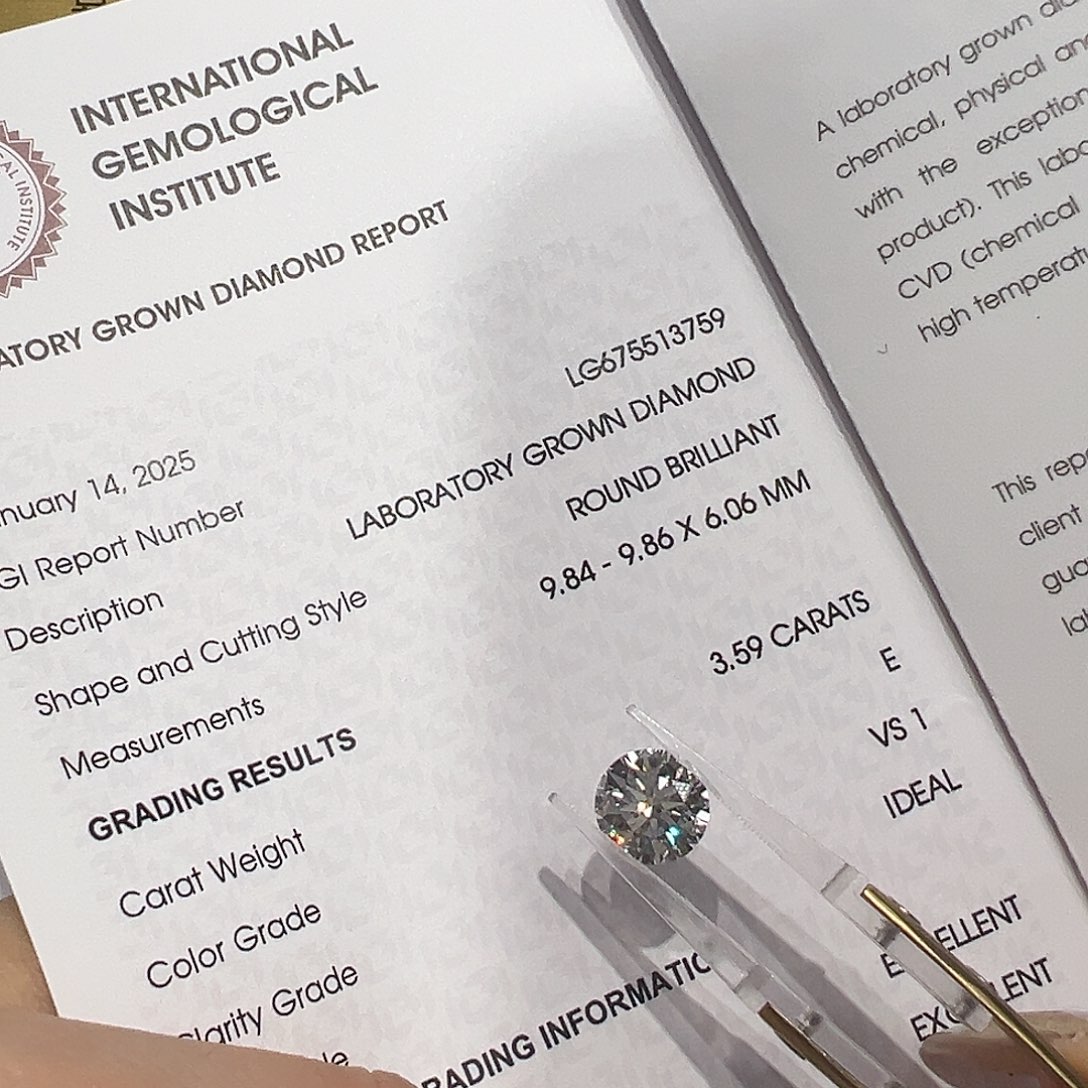 实验室培育钻石裸石未镶嵌@LG675513759