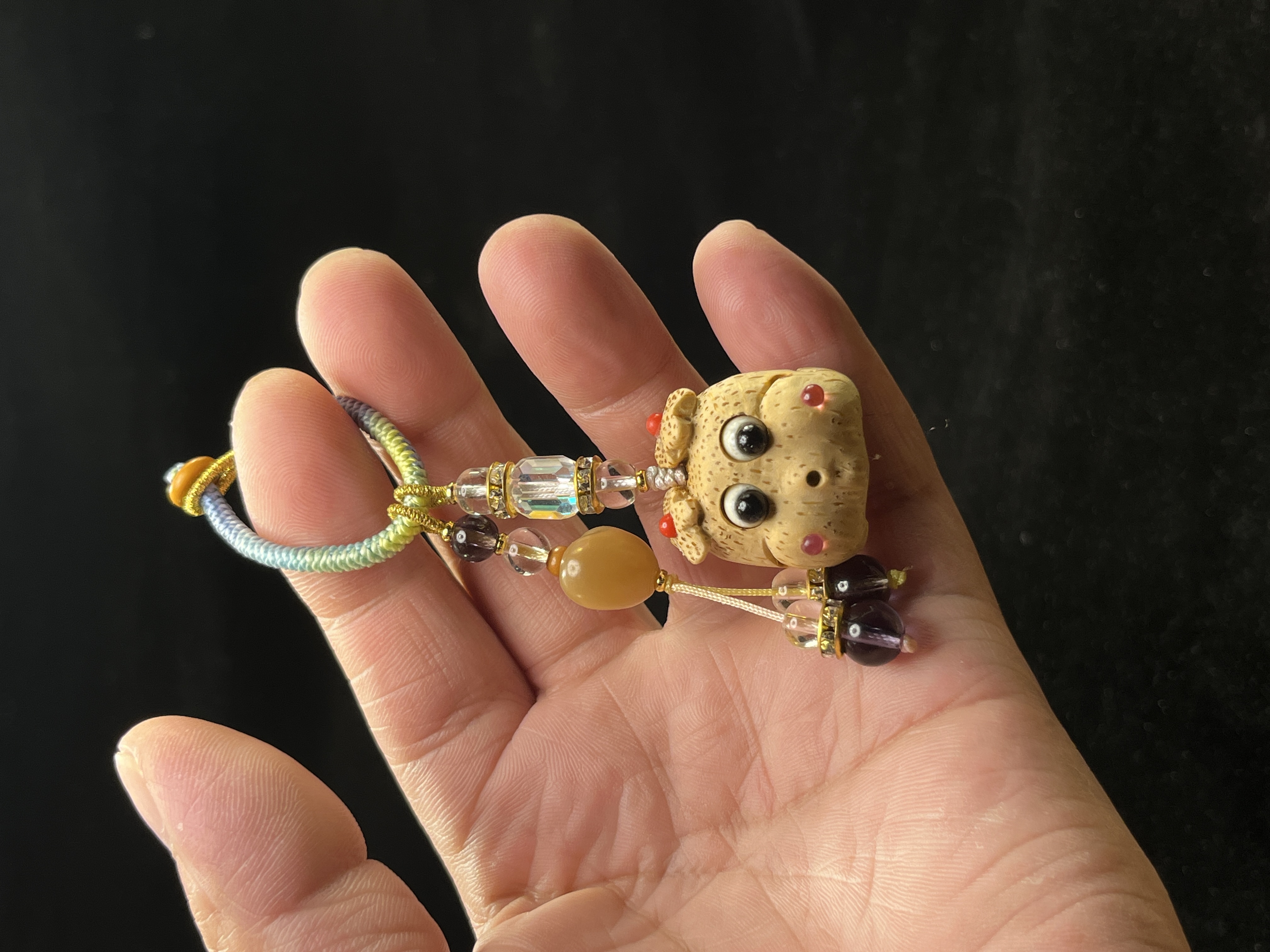 竹根雕可爱金蟾挂件