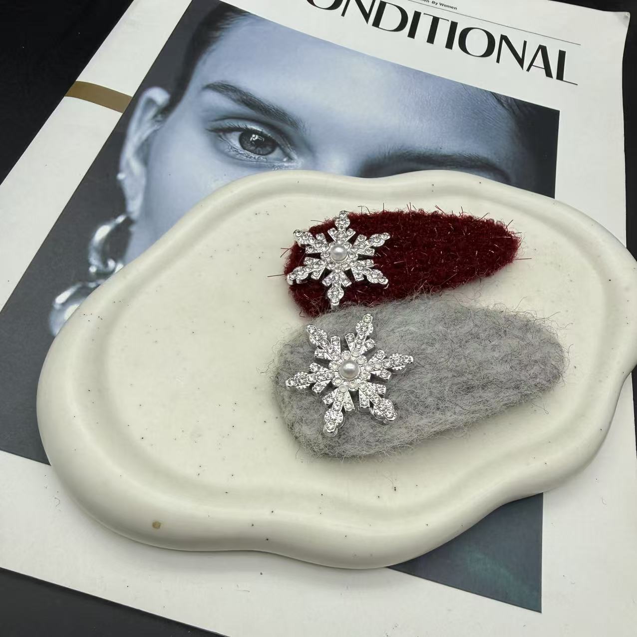 【E106】淡水珍珠甜美发夹可爱风气质瑞丽风法式女头饰BB夹  一对