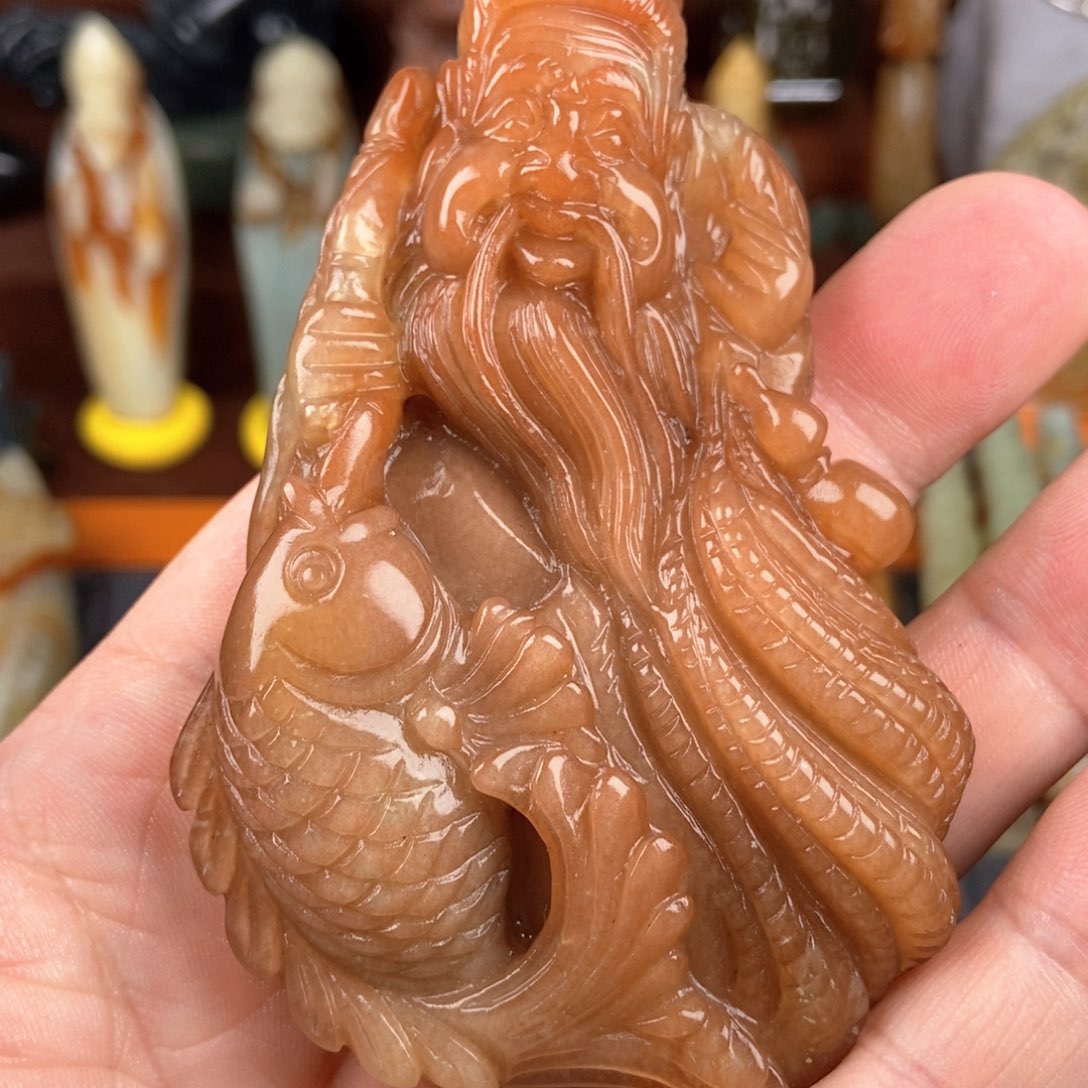 岫玉手把件未镶嵌