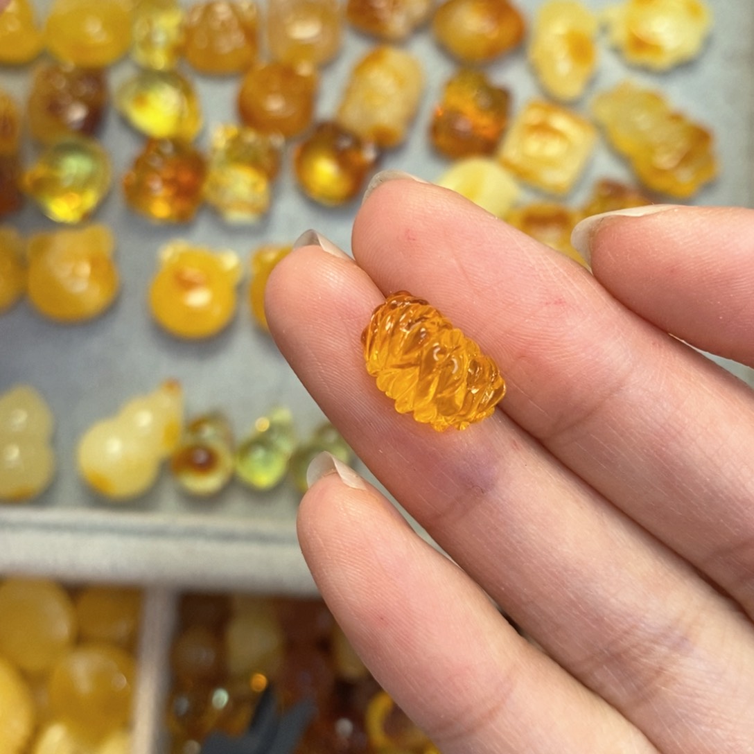 蜜蜡颈饰未镶嵌沪****橘子瓣