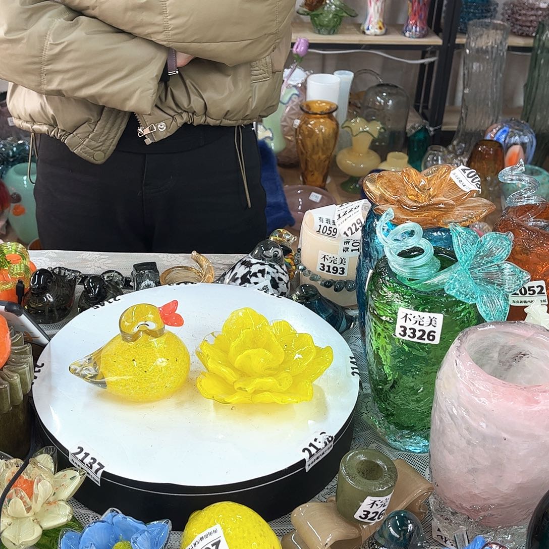 1鸭子1花不完美 家悦琉璃工艺品