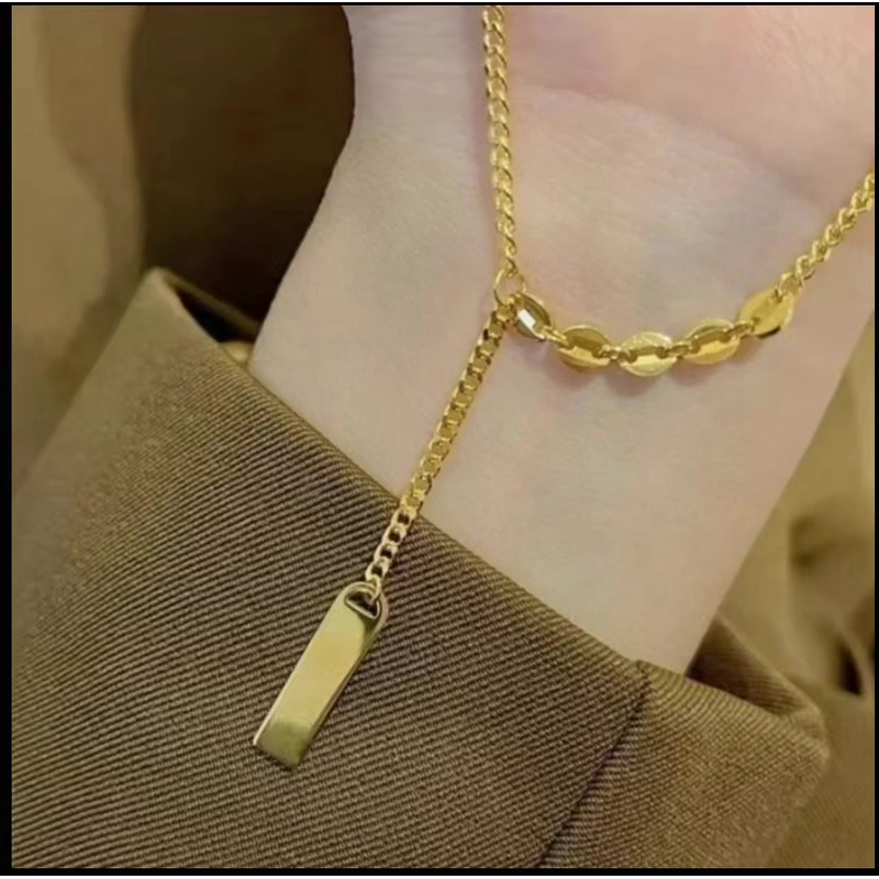 坠链均足银 周家同款小金条上上签项链