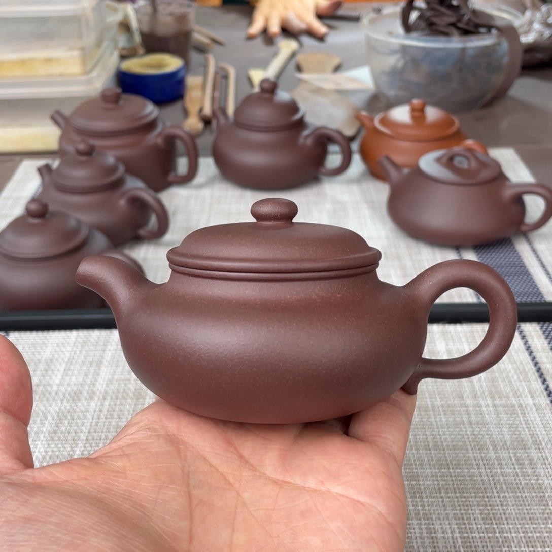 茶壶紫砂半手工老紫泥仿古壶150cc