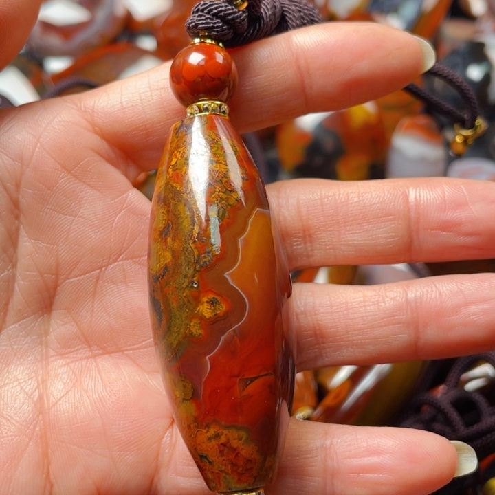 未镶嵌吊坠(不含链)玛瑙/玉髓眺**山