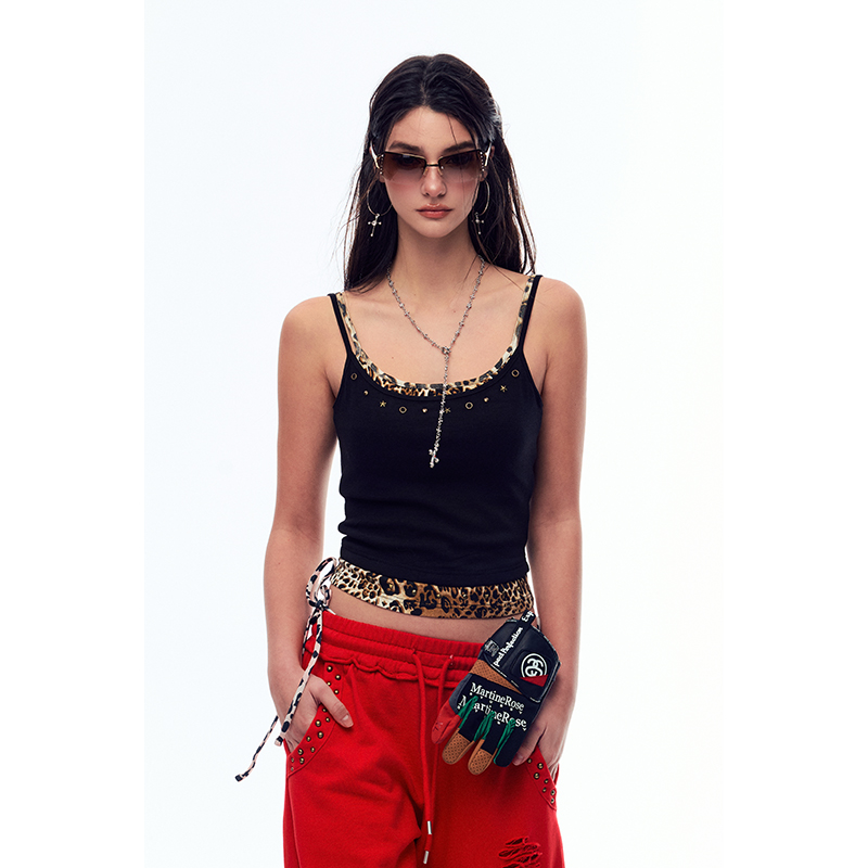 BZ25CLM984-1DD 『天丝羊毛』烫片撞色假两件吊带