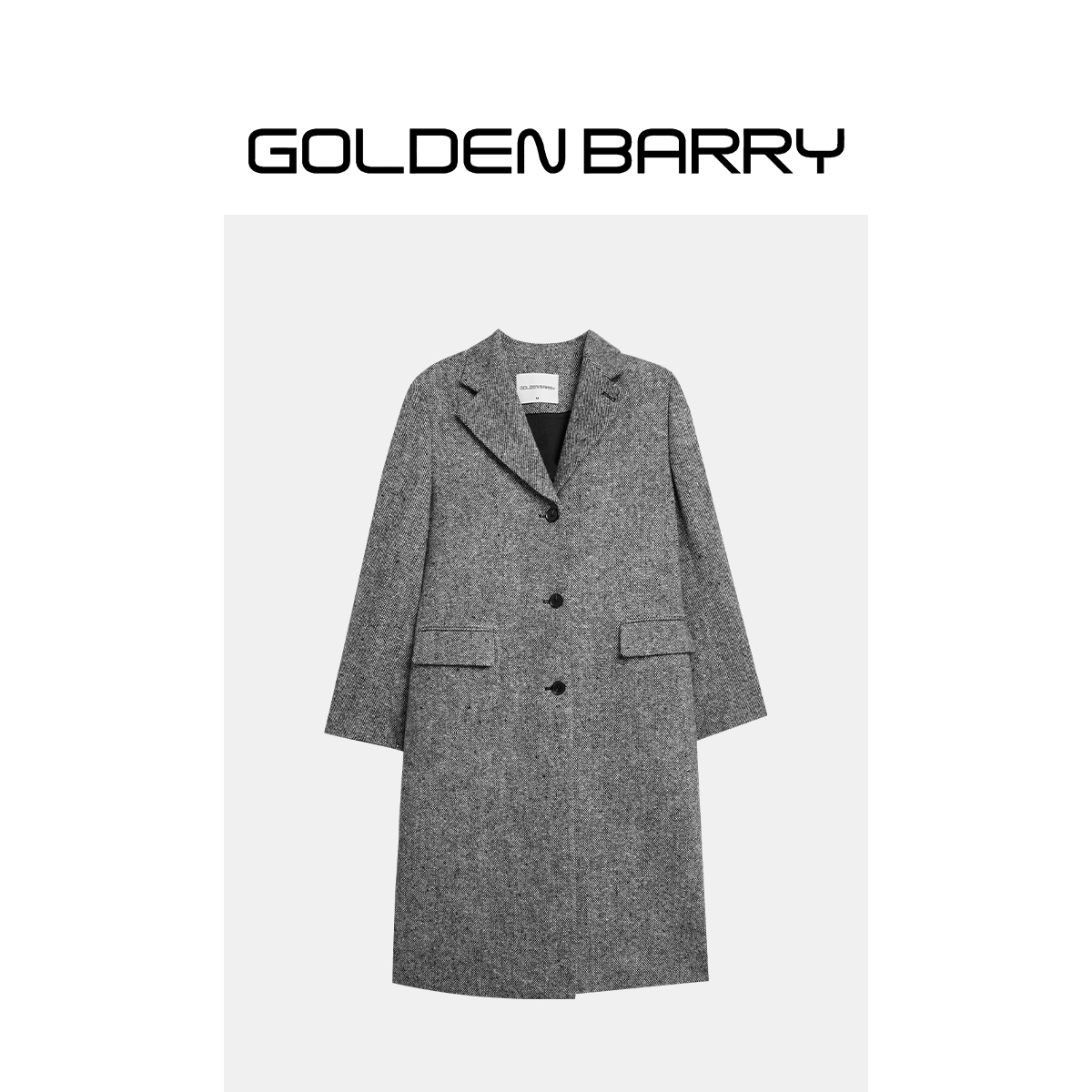 GOLDENBARRY|142085率性羊毛粗花呢大衣