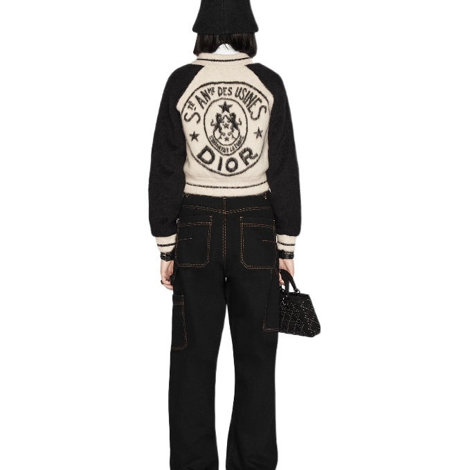 全新未使用 DIOR/迪奥 5617/米白字母logo图案印花飞行员外套36码