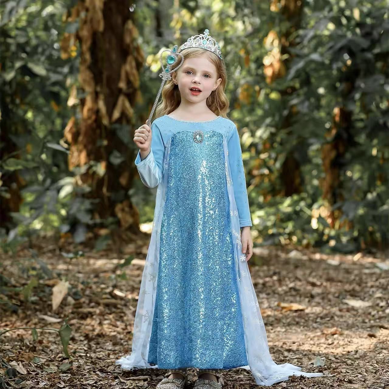 冰雪奇缘公主裙艾莎爱莎女童儿童爱沙艾沙女孩2025新款衣服elsa秋