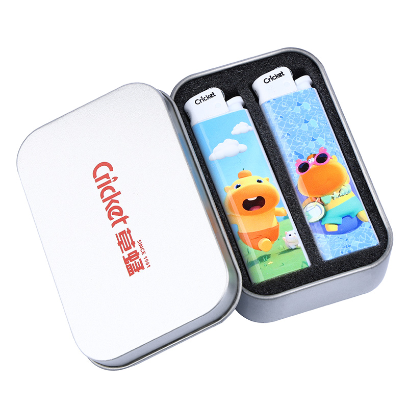 草蜢一次性砂轮防爆耐用打火机礼盒装适合送礼